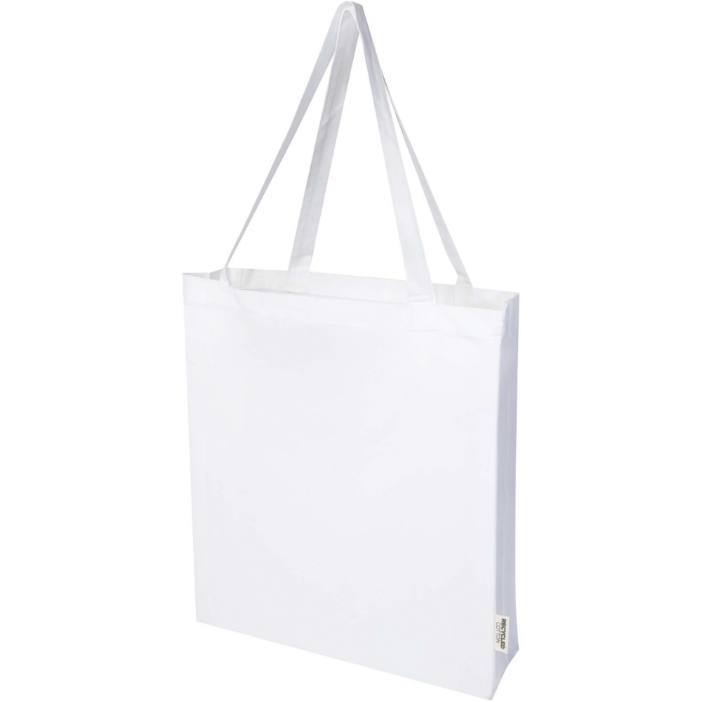 Logo trade promotional item photo of: Madras 140 g/m² GRS recycled cotton gusset tote bag