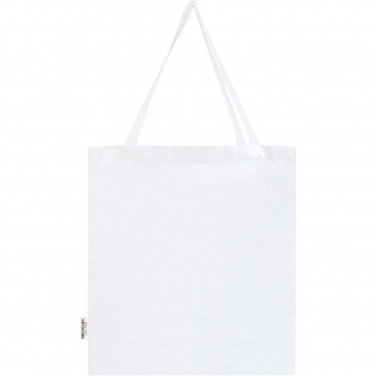 Logo trade corporate gifts image of: Madras 140 g/m² GRS recycled cotton gusset tote bag