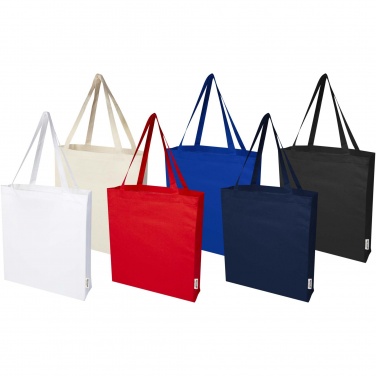 Logo trade promotional gift photo of: Madras 140 g/m² GRS recycled cotton gusset tote bag