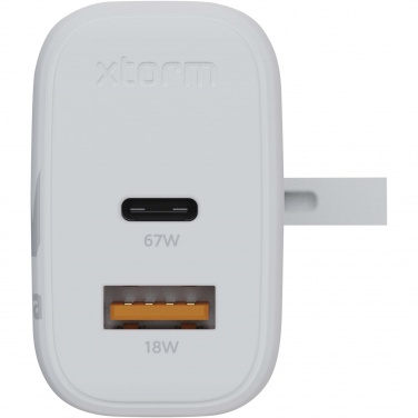 Logotrade promotional products photo of: Xtorm XEC067G GaN² Ultra 67W wall charger - UK plug