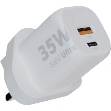 Logo trade advertising products picture of: Xtorm XEC035 GaN² Ultra 35W wall charger - UK plug