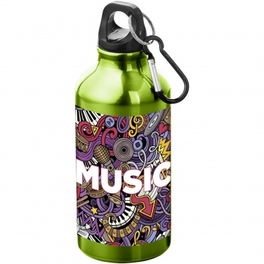 Logotrade promotional merchandise photo of: Oregon 400 ml aluminium water bottle with carabiner