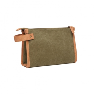 Logo trade corporate gifts picture of: VINGA Bosler GRS recycled canvas toiletry bag