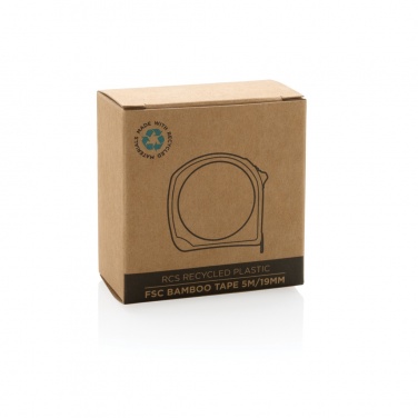 Logo trade promotional giveaway photo of: RCS recycled plastic bamboo tape 5M/19mm
