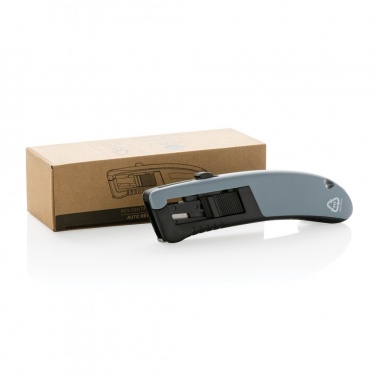 Logo trade promotional giveaways picture of: RCS certified recycled plastic Auto retract safety knife
