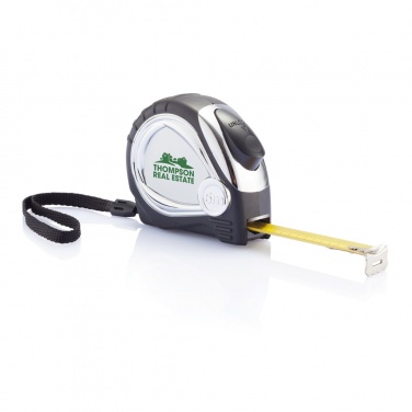 Logo trade promotional product photo of: Chrome plated auto stop tape measure