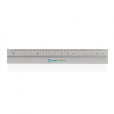 Logo trade promotional giveaway photo of: 15cm. Aluminum triangular ruler