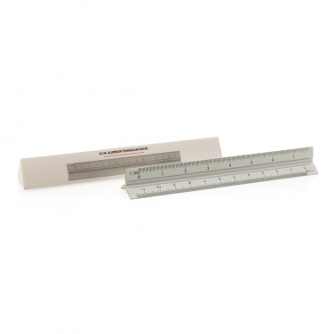 Logo trade promotional giveaways picture of: 15cm. Aluminum triangular ruler