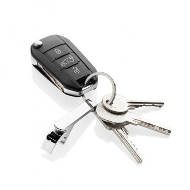 Logo trade business gifts image of: RCS recycled zinc alloy bottle opener keychain