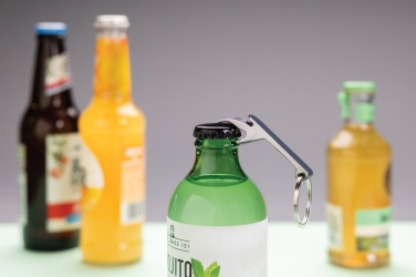 Logo trade advertising product photo of: RCS recycled zinc alloy bottle opener keychain