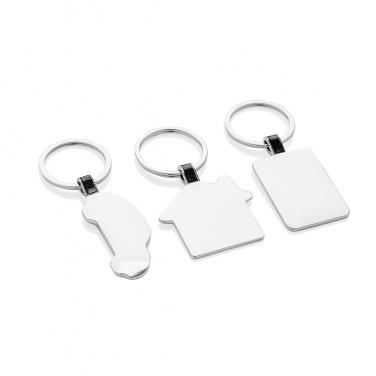 Logotrade advertising product picture of: RCS recycled zinc alloy rectangle keyring