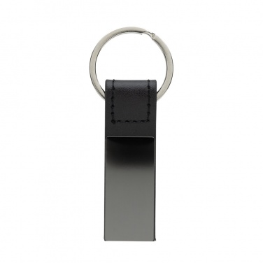 Logo trade promotional merchandise picture of: Luxury PU keychain RCS recycled zinc alloy
