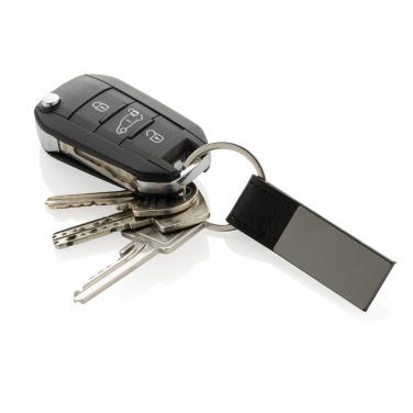 Logo trade corporate gift photo of: Luxury PU keychain RCS recycled zinc alloy