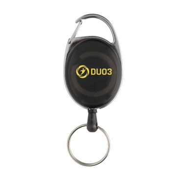 Logo trade promotional gift photo of: RCS recycled ABS roller clip keychain