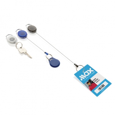 Logo trade promotional gifts image of: RCS recycled ABS roller clip keychain