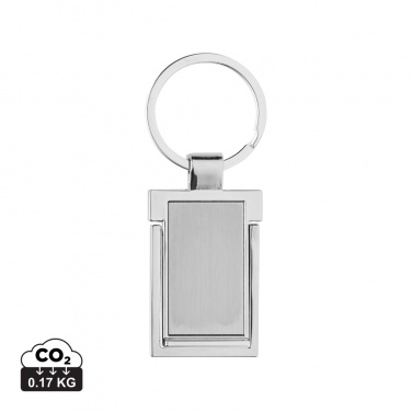 Logo trade promotional giveaways image of: RSC recycled zinc alloy phone stand keychain