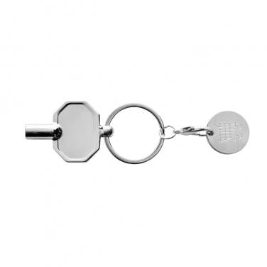 Logo trade promotional merchandise image of: RCS recycled zinc alloy radiator key keychain with coin