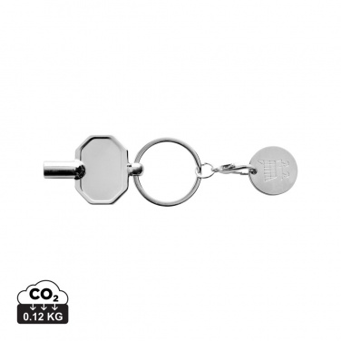Logo trade promotional giveaway photo of: RCS recycled zinc alloy radiator key keychain with coin