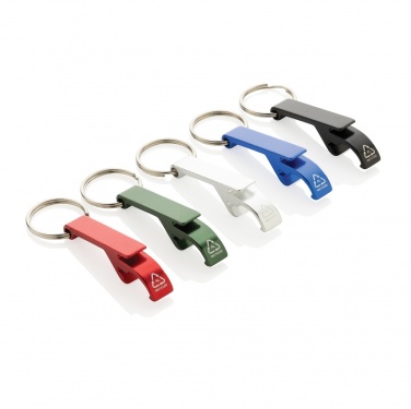 Logo trade promotional merchandise image of: RCS recycled aluminum bottle and can opener