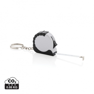 Logo trade promotional merchandise picture of: MeasureMate RCS reycled ABS 1 meter tape keychain