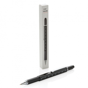 Logo trade promotional giveaways picture of: 5-in-1 aluminium toolpen