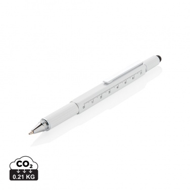 Logo trade promotional gifts image of: 5-in-1 aluminium toolpen