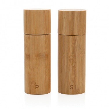 Logo trade promotional gifts picture of: Ukiyo bamboo salt and pepper mill set