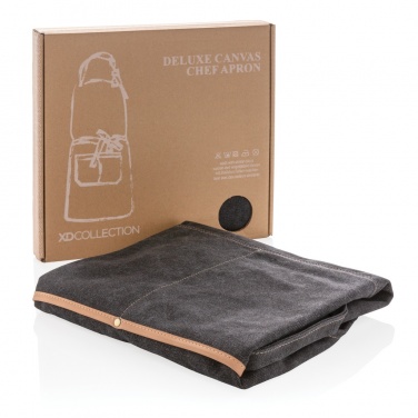 Logo trade promotional giveaway photo of: Deluxe canvas chef apron