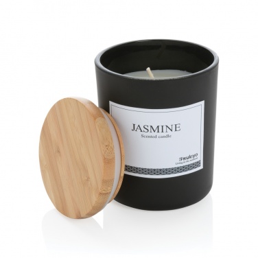 Logo trade promotional item photo of: Ukiyo deluxe scented candle with bamboo lid