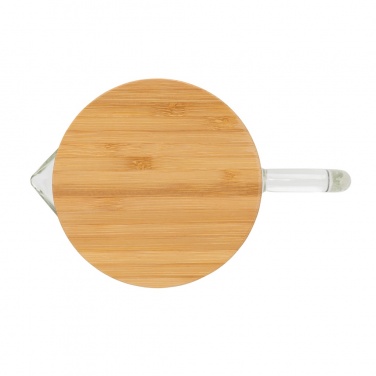 Logo trade promotional merchandise picture of: Ukiyo borosilicate glass carafe with bamboo lid 1.2L