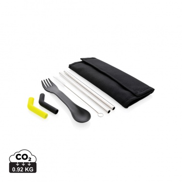 Logotrade promotional merchandise photo of: Tierra 2pcs straw and cutlery set in pouch