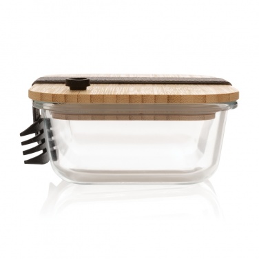 Logo trade promotional giveaways picture of: Glass lunchbox with bamboo lid