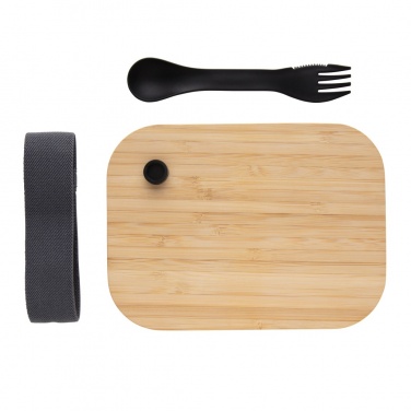 Logo trade advertising products image of: Glass lunchbox with bamboo lid
