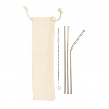 Logotrade business gifts photo of: Reusable stainless steel 3 pcs straw set