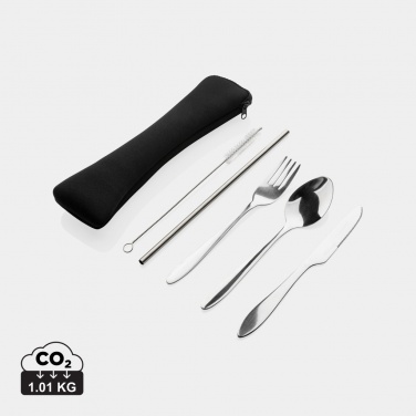 Logotrade promotional product image of: 4 PCS stainless steel re-usable cutlery set