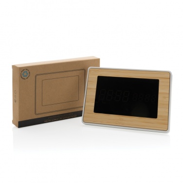 Logotrade promotional giveaways photo of: Utah RCS recycled plastic and bamboo LED clock