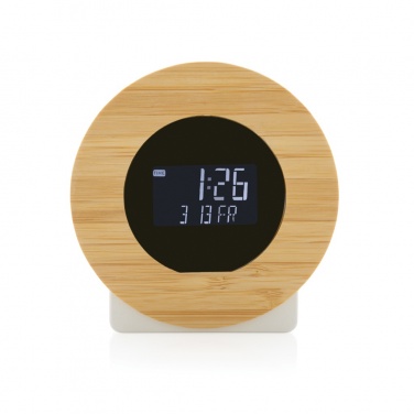 Logo trade business gift photo of: Utah RCS rplastic and bamboo LCD desk clock