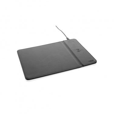 Logo trade promotional merchandise picture of: Swiss Peak RCS recycled PU 10W wireless charging mousepad