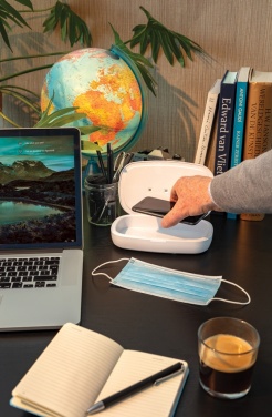 Logotrade promotional gift image of: UV-C steriliser box with 5W wireless charger
