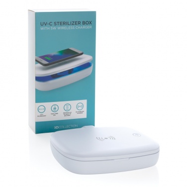 Logo trade promotional items picture of: UV-C steriliser box with 5W wireless charger