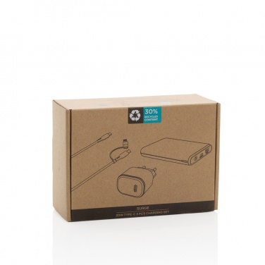 Logotrade promotional merchandise photo of: Surge RCS recyled PET 20W type C 3 pcs charging set