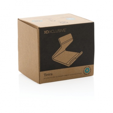 Logo trade promotional merchandise picture of: Terra RCS recycled aluminium tablet & phone stand