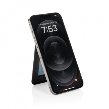 Logo trade promotional merchandise photo of: Magstand RCS recycled PU magnetic phone wallet with stand