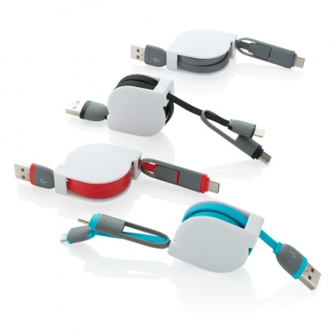 Logotrade promotional gift picture of: 3-in-1 retractable cable