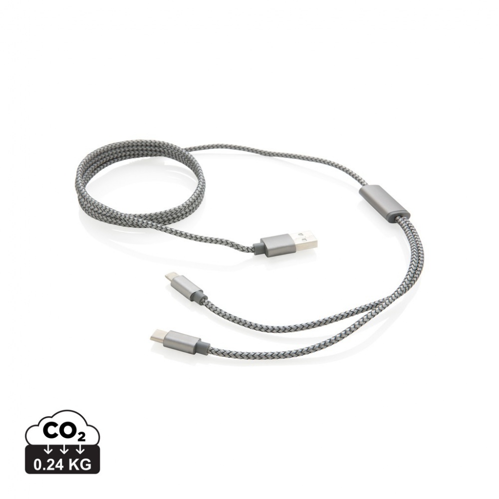 Logo trade promotional gifts image of: 3-in-1 braided cable