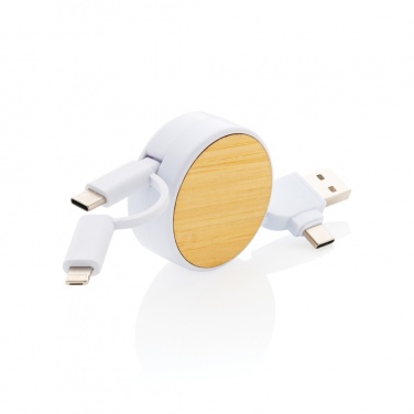 Logo trade business gift photo of: RCS recycled plastic Ontario 6-in-1 retractable cable