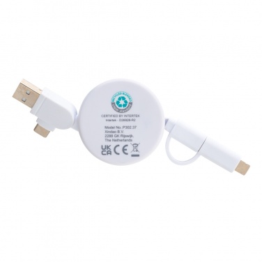 Logo trade promotional product photo of: RCS recycled plastic Ontario 6-in-1 retractable cable
