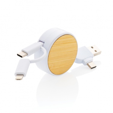 Logo trade promotional items picture of: RCS recycled plastic Ontario 6-in-1 retractable cable