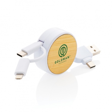 Logotrade business gift image of: RCS recycled plastic Ontario 6-in-1 retractable cable