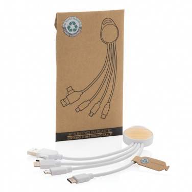 Logo trade promotional merchandise image of: RCS recycled plastic Ontario 6-in-1 round cable